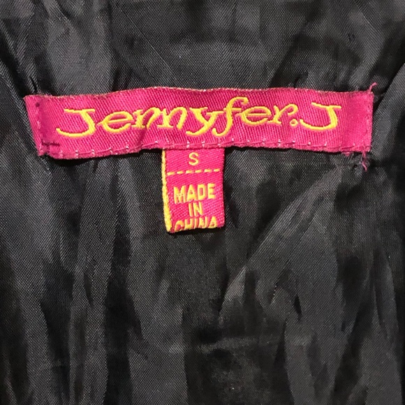 Black Winter Coat Jennyfer J brand 50/50 Wool/Polyester Women’s Size Small - Picture 5 of 7